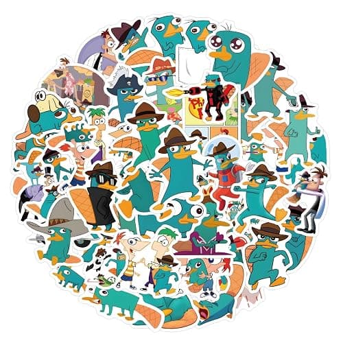 SZWMXH 55pcs Perry The Platypus Stickers Agent P Stickers for Kids Water Bottle,Cool Phineas and Ferbs Stickers Waterproof Decals for Laptops Skateboard Travel Case Bumper Bike Computer thumbnail 5