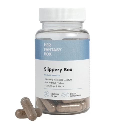 Her Fantasy Box | Slippery Box | Fast-Acting Slippery Elm Capsules for Feminine Wellness & Intimate Moisture Support – 60 Vegan Capsules - Image 1