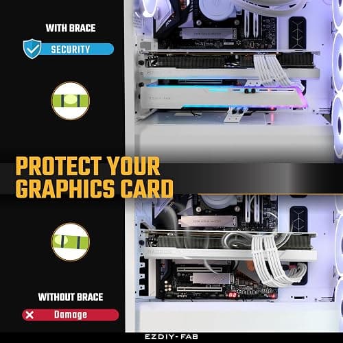 EZDIY-FAB 5V ARGB GPU Holder Brace Graphics Card GPU Support Video Card Holder Bracket, Strenchable Structure, Video Card Sag Holder/Holster Bracket Support RX7990XTX, RTX4090, White-341-1 thumbnail 7