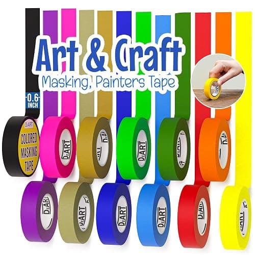DEART 12 Pack Colored Masking Tape, 396 Ft x 0.6 inch Mini Colored Painters Tape for Arts & Crafts Labeling Coding Color Tape Rolls washi-Scale Colorful Artist Tapes Scrapbook Lab Tape - Image 1