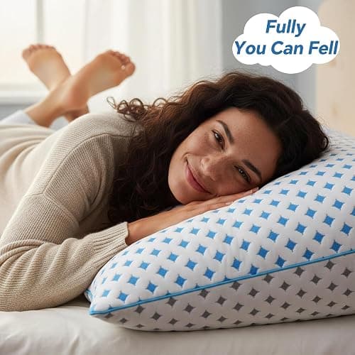 LOVELYREST Queen Pillow 1 Pack, Cooling Shredded Memory Foam Pillow | Adjustable Loft, Balanced Support, Medium Firm Feel, Side Back Stomach Sleepers, Washable Cover, Airflow Design, Easy Care thumbnail 9