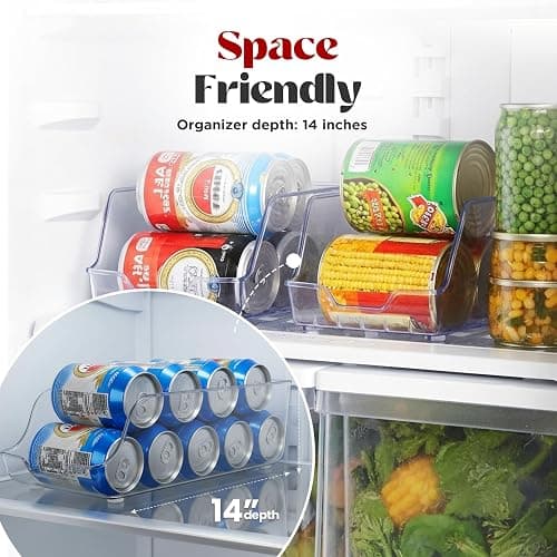 Utopia Kitchen Soda Can Organizer and Dispenser for Refrigerator/Pantry - Durable Can Storage Organizer Fridge & Kitchen Organization - (Clear, Set of 2) thumbnail 4