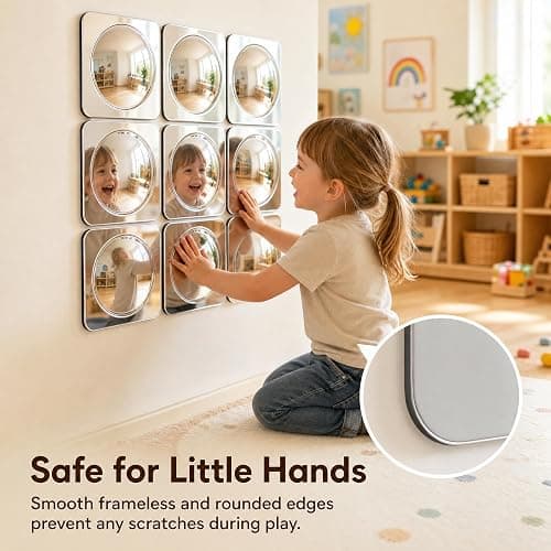 BAOGETONGLER 3-piece Sensory wall Bubble Mirrors, Acrylic Interactive Mirrors, Suitable for Kids' classrooms and Sensory Rooms, Visual and Tactile stimulating wall Decor (10 x 10 inches) thumbnail 5
