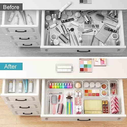 Radikor Schubladeneinsatz Schubladen Organizer -25 Stück Schminktisch Organizer in 4 Größen, Drawer Organizer, Make Up Organizer, Schubladen Ordnungssystem für Schreibtisch, Büro, Küchen, Bad thumbnail 5