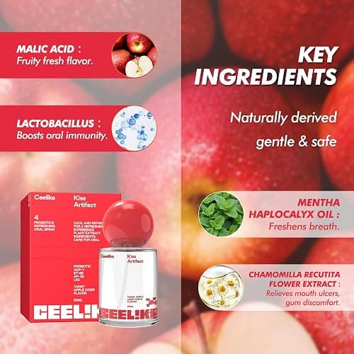 CEELIKE Oral Spray - Fresh Breath, Mint & Tangy Apple Cider Flavors, 20ml (Pack of 2) - Freshness for Daily Oral Care thumbnail 6