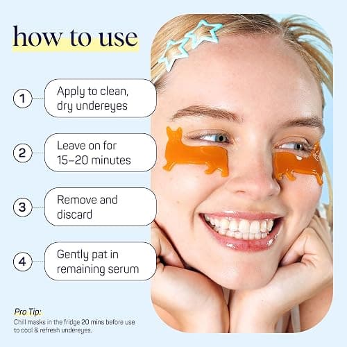 SpaLife Puppy Eyes Corgi Under Eye Patches for Dark Circles | Puppy Under Eye Patches for Puffy Eyes | Radiance Undereye Masks for Bags and Shadows | Pack of 10 Pairs (10 Undereye Treatments) thumbnail 7
