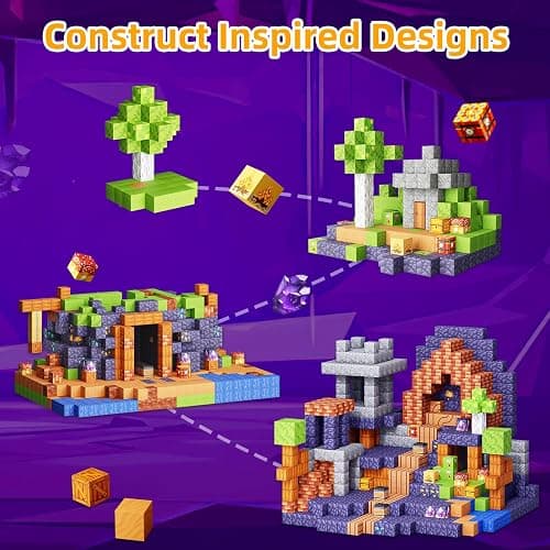 Minoskia Magnetic Blocks, 150 PCS Magnetic Building Blocks Sensory Toys for 3-5 4-6 5-7 6-8 Year Old Boys Girls Easter Birthday Gifts Travel Outdoor Kids Games thumbnail 5