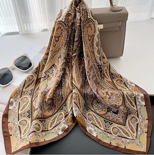 Satin Head Scarf Silk Like Hair Scarf Stain Bandana For Women Hair Scarves Accessories Lightweight Fashion Wrap Neck Silk thumbnail 3