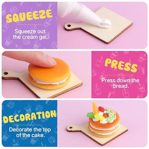 12 Making Miniature Food Toys Set, DIY, Resin Play, NOT Edible, Kitchen Mini Pretend Play Food Set for Kids Age 8-13, Birthday for Girls, 8 9 10, Make Your Food thumbnail 4