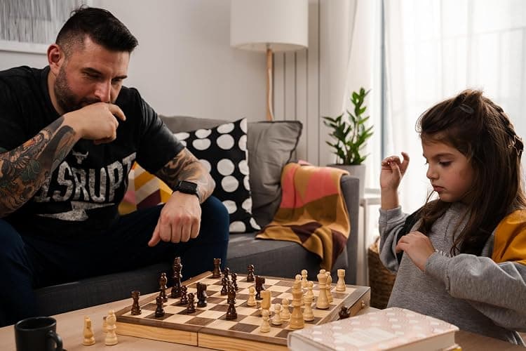 Chess Armory Wooden Chess Set 15 Inch - Classic Handcrafted Game Board for Adults and Kids with Extra Queen Pieces and Storage Box - Ideal for Home and Travel - Non-Magnetic thumbnail 2