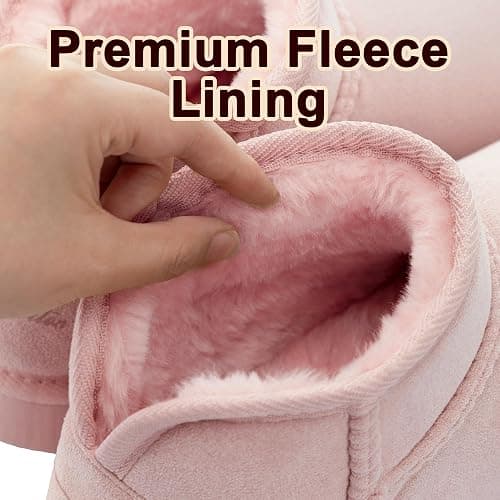Wishcotton Women's Cozy Short Bootie Slippers, Winter Warm Hard Bottom House Shoes with Fuzzy Lining for Indoor Outdoor thumbnail 4