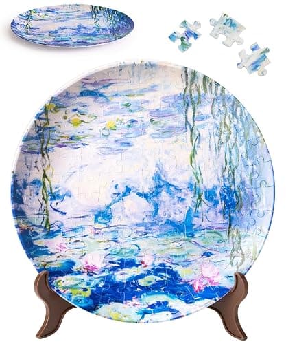 PieceRelax 3D Puzzle Teller - Monet - Nympheas | 124 Teile | Kreatives DIY & Stilvolle Deko für Zuhause & Büro [PL1006] - Image 1
