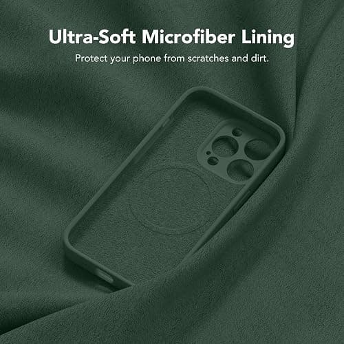 SuydanBox Magnetic for iPhone 14 Pro Case, Compatible with MagSafe, [Full Camera Protection][Screen Protector] Silicone Shockproof Protective Phone Case for iPhone 14 Pro 6.1", Alpine Green thumbnail 7