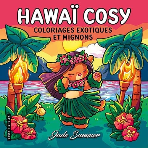 Hawaï Cosy - Jade Summer - Coloriages exotiques et mignons pour adultes pour se détendre - Cosy colo - Image 1