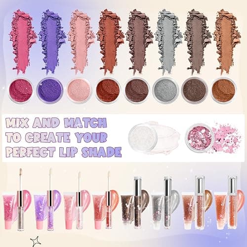 TSVATE Lip Gloss Making Kit, 58PCS DIY Lip Gloss Kit, Lipgloss Making Kit for Women, Beginner, Girls, Moisturizing Lipgloss Base Moist, Double-Ended Tubes, Jojoba Oil, Tween Girls Gift Trendy Stuff thumbnail 3