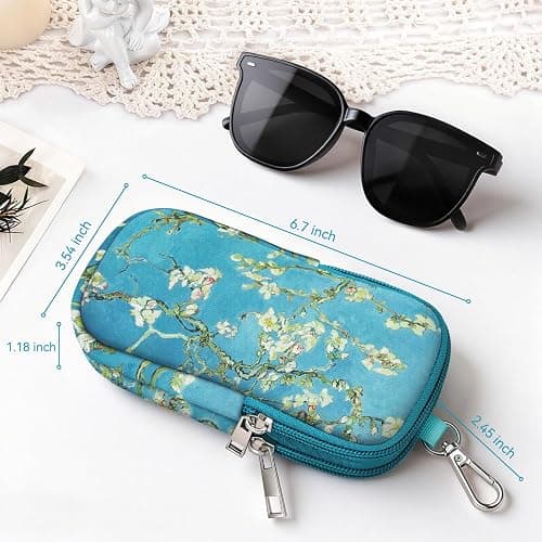 FINTIE Double Sunglasses Case, Soft Neoprene Eyeglasses Pouch with Clip | Dual Eyeglasses Storage, Portable Metal Carabiner Clip, Lightweight, Zipper Closure, For Men/Women Travel thumbnail 8