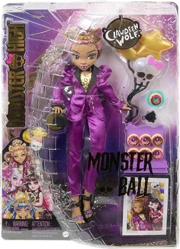 Monster High Doll, Clawdeen Wolf in Monster Ball Party Fashion with Themed Accessories Including Balloons thumbnail 6