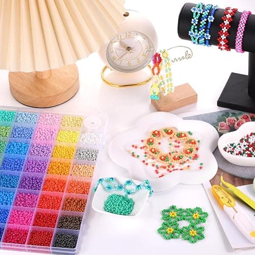 3mm Seed Beads Uniform, 39 Colors 8200pcs Small Beads for Jewelry Making, Friendship Bracelet Bead for Girls Adults thumbnail 6