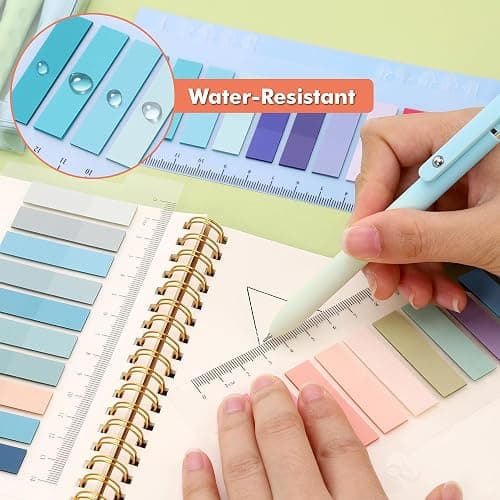 JIANTA Book Tabs for Annotating, 2000Pcs Sticky Tabs with Ruler, Transparent Sticky Notes for Binders, Page Markers for Notebooks, Multi-Colored Writable and Repositionable Book Flags Strip Index Tabs thumbnail 6