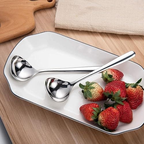IMEEA 8-Inch Small Ladles for Serving Sauce SUS304 Stainless Steel Gravy Ladle Soup Spoon, Set of 4 thumbnail 9