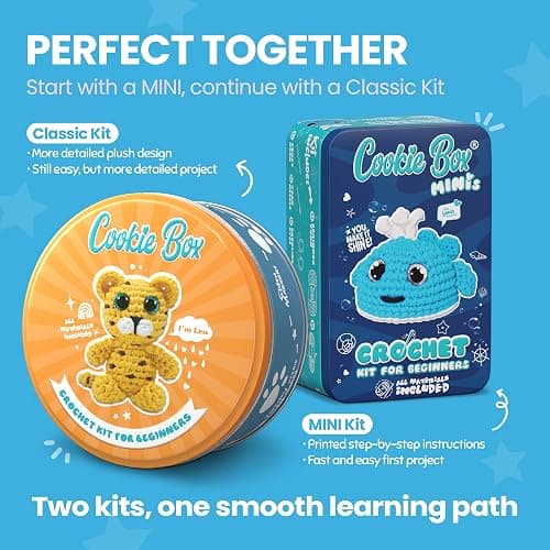 Cookie Box Crochet Kit for Beginners – Gift Set to Make Leopard Leo Amigurumi Plushie – Easy DIY Crochet & Knitting Starter Kit with Video and PDF Tutorials thumbnail 4