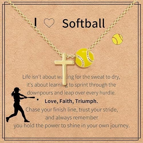 KYROVIA Soccer Softball Volleyball Gifts Necklace for Women Tennis Football Basketball Necklaces Gift Sports Accessories Stuff Jewelry for Lovers 16+3 Inches - Image 1