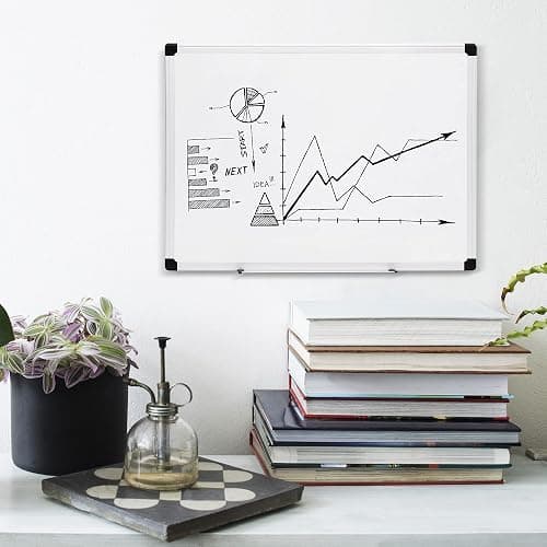 Amazon Basics Magnetic Dry Erase Whiteboard, 24" x 18", Aluminum Frame, Silver/White, Presentation Board for Writing Notes thumbnail 2