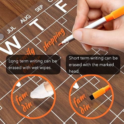 Neatsure Acrylic Magnetic Dry Erase Board Calendar for Fridge, Clear Monthly Planner and Memo Whiteboard for Refrigerator, w/ 8 Colors Markers, 15 x 11 thumbnail 4