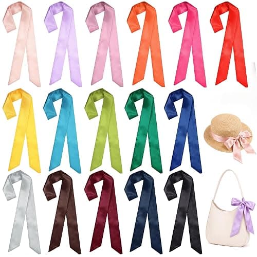 Geyoga 16 Pack Hair Ribbon Neck Scarf 40 Inches Satin - Image 1