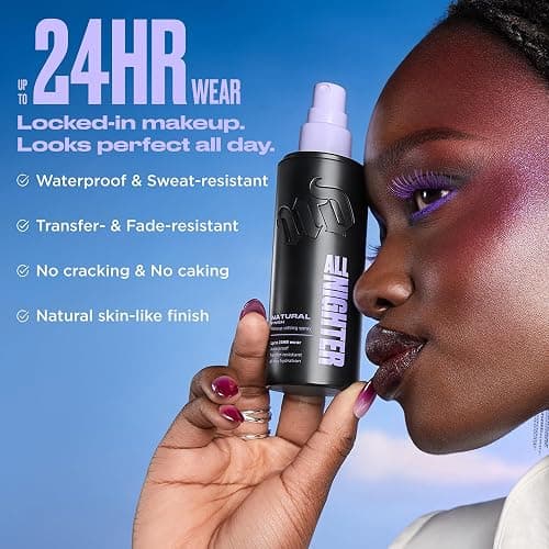Urban Decay All Nighter Waterproof Makeup Setting Spray - Natural Finish, Up to 24HR Wear, Ultra-Fine Facial Mist, Hydrating Foundation Face Primer, Smudge-Proof, Transfer-Resistant, with Glycerin thumbnail 4