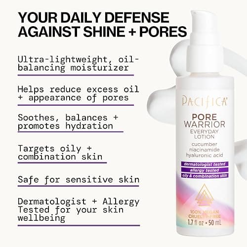 Pacifica Pore Warrior Everyday Face Lotion Acne Fighting - Niacinamide, Cucumber and Hyaluronic Acid1.7 oz thumbnail 4