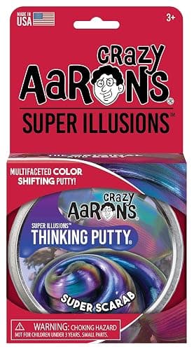 Crazy Aaron's Thinking Putty - Super Scarab - Multi-Color Sensory Putty for Kids and Grown ups in a 4" Tin - Creative and Endless Fun, Stress Relief Therapy Toys, Never Dries Out - Made in USA thumbnail 6
