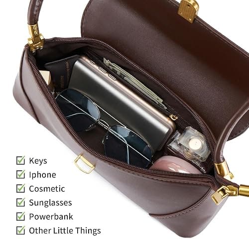 WEIMZC Shoulder Bag for Women Vintage Purse Fashion Classic Vegan Leather Clutch Tote Retro Handbag with Buckle Closure thumbnail 3