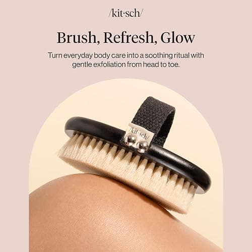 Kitsch Dry Brushing Body Brush for Lymphatic Drainage | Soft Bristles Shower Brush - Dry Brush to Remove Dry Skin and Improves Blood Circulation, Body Scrubber for Glowing Skin thumbnail 9