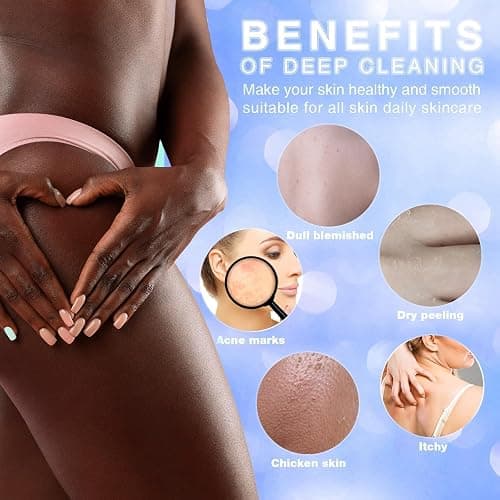 3 Pieces African Bath Sponge African Net Long Net Bath Sponge Exfoliating Shower Body Scrubber Back Scrubber Skin Smoother,Great for Daily Use (Black、Blue、Brown) thumbnail 5