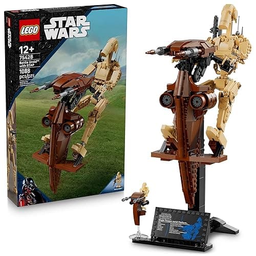 LEGO Star Wars: The Phantom Menace Battle Droid with STAP - Building & Learning Toy for Boys & Girls, Ages 12+ - Star Wars Toy & Model Kit - Gift for Christmas - 75428 - Image 1