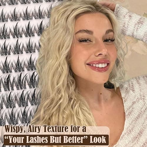 Wispy Lash Clusters Kit Fairy Lash Extension Kit Natural Cluster Eyelash Extensions Manga Eyelash Extension Kit Invisible Band Anime Individual Lashes Clusters by Lanflower thumbnail 2