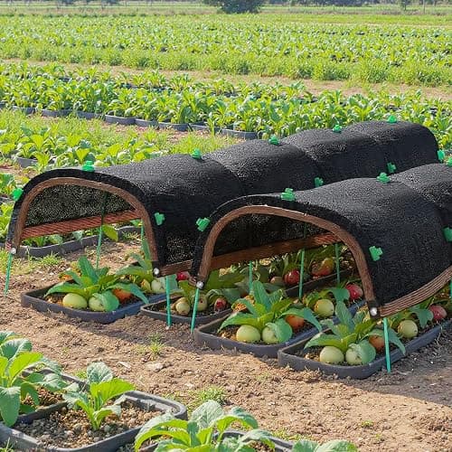 2026 Upgraded Garden Shade Cloth Kit 78.7"x59" Garden Shade Cloth for Plants Heat Protection with 5 Sets Garden Hoops for Raised Beds 75% Sunblock Shade Cloth Row Cover for Outdoor Plant Vegetables thumbnail 2