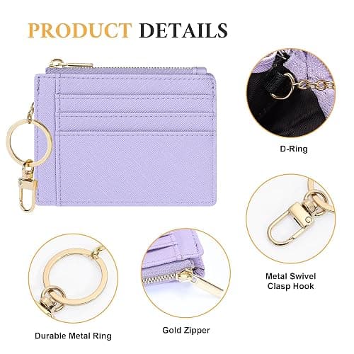 Sodsay Card Case Slim Front Pocket Wallet for Women Credit Card Holder with Keychain | Slim, Credit Card Holder, Front Pocket, with Keychain thumbnail 3