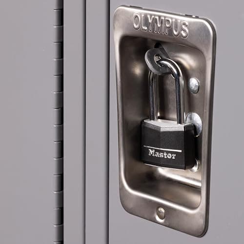 Master Lock Keyed Outdoor Long Shackle Aluminum Padlock, Tool Lock 141DLF | Weather-Resistant Solid Lock With Key, Long Shackle Lock For Gates, Fences, Toolboxes Black Covered Aluminum Lock thumbnail 6