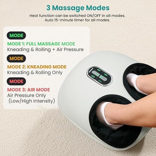 Nekteck Shiatsu Foot Massager Machine with Soothing Heat, FSA Eligible Air Compression Deep Kneading Therapy, HSA Massage Tools Improve Blood Circulation Foot Wellness, Fits Size Up to US 13 thumbnail 3