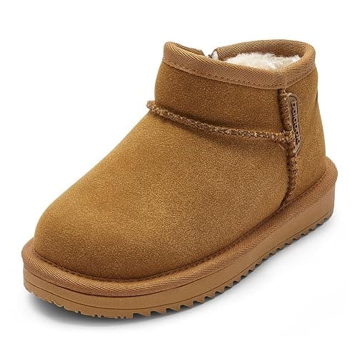 Balabala Boys & Girls Classic Snow Boots, Warm, Suede, Water-Resistant | Water Resistant, Girls, Boys, Kids, Snow Boots, Winter Boots, Classic, Suede, Warm, Hiking Boots, Insulated, Non-Slip Sole - Image 1