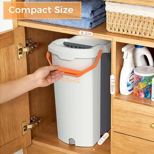 YASHE Mop and Bucket Set with Detachable Space-Saving Bucket, Mop for Floor Cleaning with Wringer, Wall Mop with 360° Rotating Mop Head, 2 Reusable Microfiber Mop Pads thumbnail 8