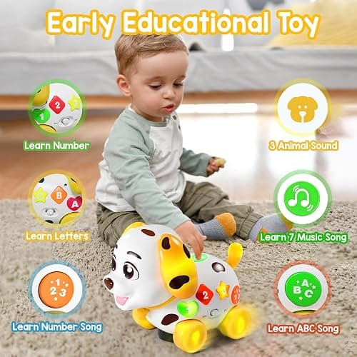 Toys for 1 Year Old Girl Gifts, Musical Baby Toys 6-12-18 Months, Bilingual Learning Toy for 1 Year Old, 1st Birthday Girl Boy Gift Presents, Music Toddlers Puppy for Infants 7 8 9 Months thumbnail 4