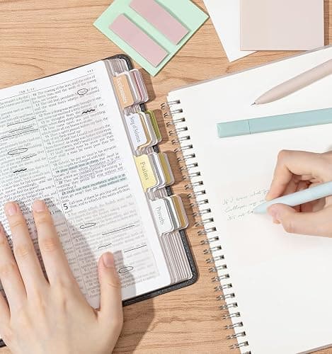 30 Pcs Bible Journaling Kit, Colored Bible Study Supplies, 12 Pastel No Bleed Highlighters and 6 Colored Pens, Transparent Sticky Notes and Bible Tabs Set and More, Book Annotation Kit for Women & Men thumbnail 4