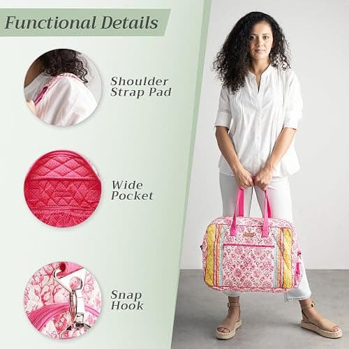 Maison d' Hermine Weekender Bags for Women Cotton Quilted Duffel Overnight Luggage Weekend Bag for Men Gym Gifts Travel thumbnail 4
