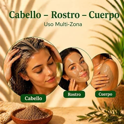 Arcilla Ghassoul Cuida de tu Cabello y Piel - Brillo Natural para tu Piel y Cabello Fuerte - ESSENCIALES 500g, Limpieza profunda de la piel, Elimina el exceso de grasa en la piel, Exfoliante suave thumbnail 5