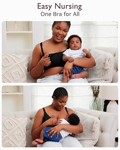 Momcozy Hands Free Pumping Bra, Adjustable Breast-Pumps Holding and Nursing Bra, Pumping & Nursing Bra in One thumbnail 5