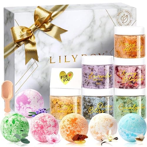 Christmas Gifts for Women - 15 Pcs Luxury Spa Gift Set Bath and Body Gift Set for Mom & Dad | Perfect Mothers Day Gifts, Birthday Gifts with 6 x 150g Bath Salt & 6 x 100g Bath Bomb - Image 1