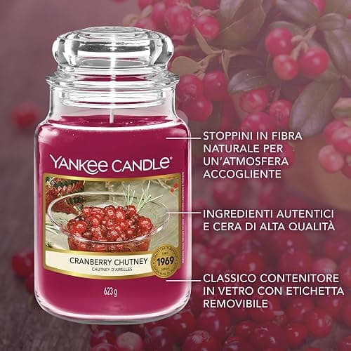 Yankee Candle Scented Candle | Candela in giara grande della Chutney di Mirtilli Rossi | Candele a lunga combustione: fino a 150 ore | Regali di Natale perfetti per le donne thumbnail 6